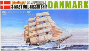 Danmark 3-Mast Full-Rigged Ship 1/350 - Aoshima