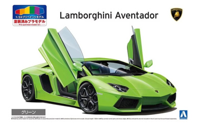 '11 Lamborghini Aventador (Green) Pre-painted 1/24 - Aoshima