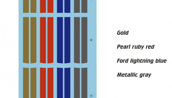 SLEVA 20% DISCOUNT - Ford GT Metallic Colours Striůpes For Tamiya 24346 1/24 - Blue Stuff