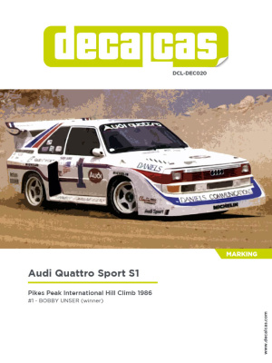 Audi Quattro Sport S1 E2 sponsored by Daniels Communications - 1986 1/24 - Decalcas