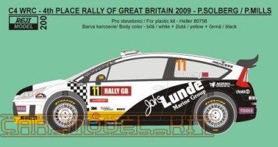 Citroen C4 WRC Rally GB 2009 Decals - REJI MODEL