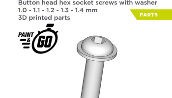 Button head hex socket screws with washer 1.0mm, 1.1mm, 1.2mm, 1.3mm and 1.4mm - Decalcas