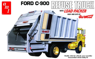 Ford C-900 Refuse Truck with load-packer. Body and Gate by Gar Wood 1/25 - AMT