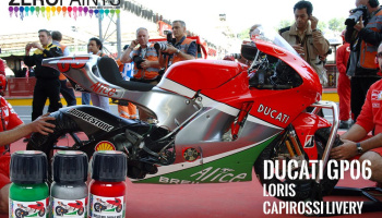 Ducati GP06 Loris Capirossi livery Paint Set 3x30ml - Zero Paints