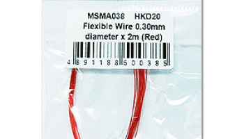 Flexible Wire 0.30mm diameter x 2m (Red) - MSM Creation