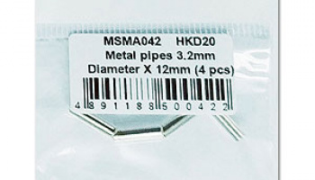 Metal pipes 3.2mm Diameter X 12mm (4 pcs) - MSM Creation