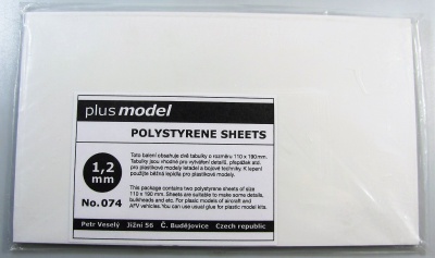 Polystyrene Sheets 1,2mm 2pcs 110x190mm - Plus Model