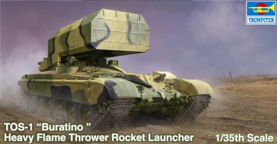 SLEVA  267,-Kč 20% DISCOUNT - Russian TOS-1 Multiple Rocket Launch 1/35 - Trumpeter