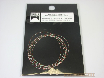 Twisted Detailing Cable Green/White/Black 1:24 & 1:25 - Scale Motorsport
