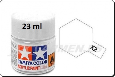 X-2 White Acrylic Paint 23ml X2 - Tamiya