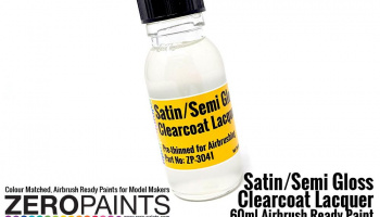 Satin (Semi Gloss) Clearcoat Lacquer 60ml (Pre-Thinned for Airbrushing) - Zero Paints