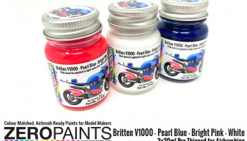 Britten V1000 - Pearl Blue - Bright Pink - White Paints 3x30ml - Zero Paints