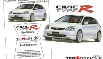 Honda Civic Type R (EP3) Early Type Pre Cut Window Painting Masks (Fujimi) - Zero Paints