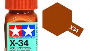 X-34 Metallic Brown Enamel Paint X34 - Tamiya