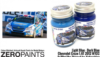 Light Blue / Dark Blue Paint for Chevrolet Cruze 1.6T 2012 WTCC 2x30ml - Zero Paints