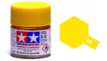 X-8  Lemon Yellow Acrylic Paint Mini X8 - Tamiya