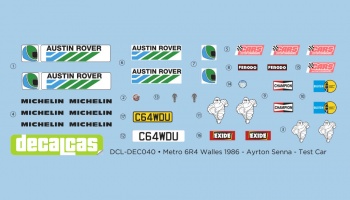 MG Metro 6r4 Walles 1986 - Ayrton Senna - Test car 1:24 - Decalcas