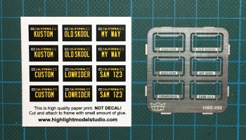 License plate frames + license plates - Highlight Model Studio