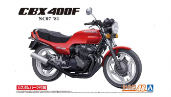 Honda NC07 CBX400F Monza Red 1981 w/Custom Parts 1/12 - Aoshima