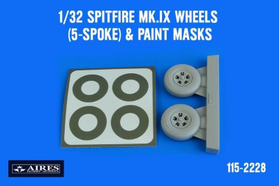 1/32 Spitfire Mk.IX wheels (5-spoke) & paint masks for TAMIYA kit