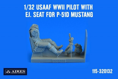 1/32 USAAF WWII Pilot with ej. seat for P-51D Mustang for TRU/TAM/HAS/REV/DRA/ZM kit
