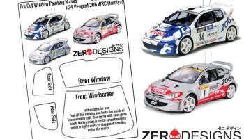 Peugeot 206 WRC Pre Cut Window Painting Masks (Tamiya) - Zero Paints