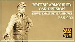 1/35 British Armoured Car Division Serviceman with a shovel