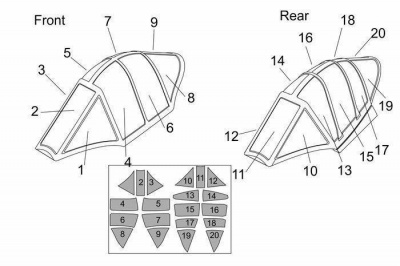 1/48 Ohka MXY7-K1 KAI two seats Canopy mask (Brengun kit) canopy mask for Brengun kit – Brengun