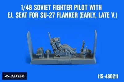 1/48 Soviet Fighter Pilot with ej. Seat for Su-27 Flanker (early, late v.) for ACA/HB/ERU/KITECH kit