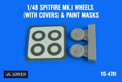 1/48 Spitfire Mk.I wheels (with covers) & paint masks for TAMIYA kit