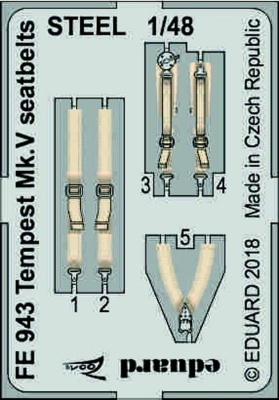 1/48 Tempest Mk.V seatbelts STEEL – Eduard