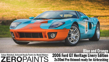 2006 Ford GT Heritage Livery Edition Blue and Orange Paint Set 2x30ml - Zero Paints