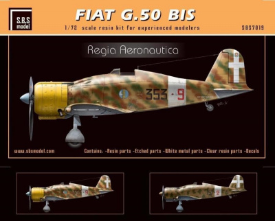 1/72 Fiat G.50 BIS 'Regia Aeronautica' - Resin+PE+decal - Full resin kit