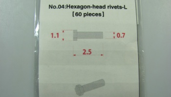 Metal Rivet No.4 Hexagon Head Rivets-L - Model Factory Hiro