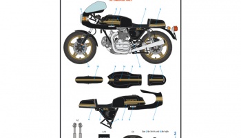 SLEVA 20% DISCOUNT - DUCATI 900SS 1/12 Decals - Blue Stuff