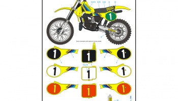 SLEVA 20% DISCOOUNT- SUZUKI RM250 1982 - 1/12 Decals - Blue Stuff