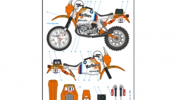 BMW R80 G/S Paris-Dakar 1985 Decals 1/12 - Blue Stuff