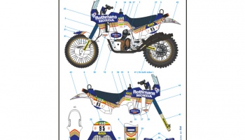 HONDA NXR 750 Paris-Dakar 1986 Decals 1/12 - Blue Stuff