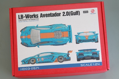 1210,-Kč SLEVA (25% DISCOUNT) Lamborghini Aventador 2.0 (Gulf) Full Detail Kit 1/24 - Hobby Design