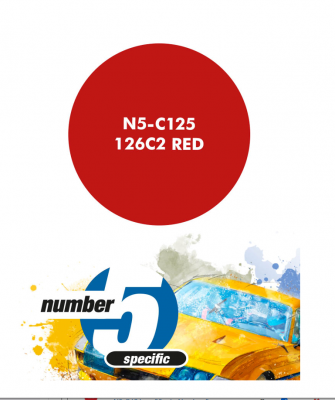 126C2 Red  Paint for Airbrush 30 ml - Number 5