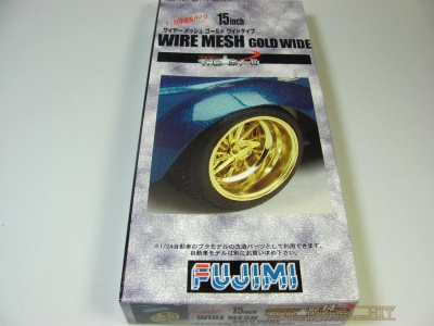 15-inch Wire Mesh Wheels Gold Wide Ver w/Tires - Fujimi