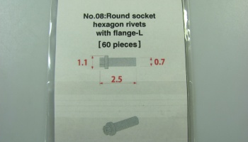 Metal Rivet No.8 Round Socker Hexagon Rivet Swith Flange-L - Model Factory Hiro