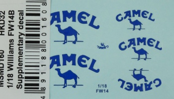 Williams FW14B Camel Tobacco Supplementary Decal 1/18 - MSM Creation