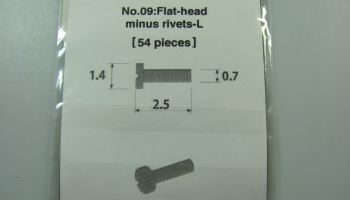 Metal Rivet No.9 Flat Head Minus Rivets-L - Model Factory Hiro