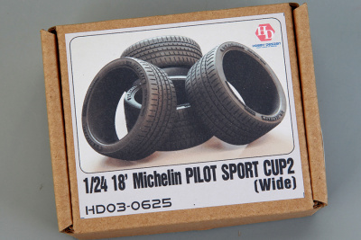 18' Michelin Pilot Sport Cup 2 Tires (Wide) 1/24 - Hobby Design