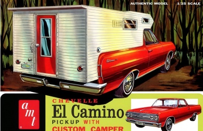 1965 Chevelle El Camino with Custom Campe 1:25 - AMT