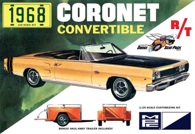1968 Dodge Coronet Convertible with Trailer 1/25 - MPC