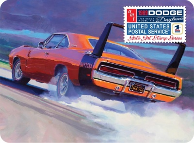 1969 Dodge Charger Daytona USPS STAMP SERIES COLLECTOR TIN 1/25 - AMT