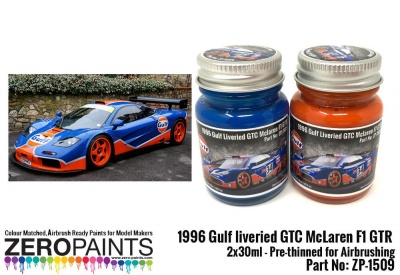 1996 Gulf liveried GTC McLaren F1 GTR Paint Set 2x30ml - Zero Paints