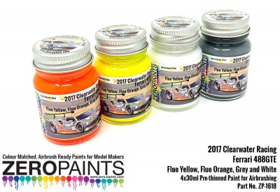 2017 Clearwater Racing Ferrari 488GTE Paint 4x30ml - Zero Paints